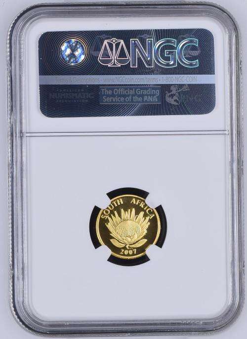 * THE ONE & ONLY * 2007 Protea 1/10 Ounce Gold Mandela Speech - Peace Dove Mint Mark * PF70 U/C *